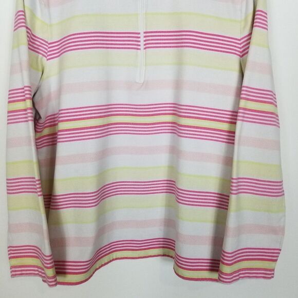 Talbots Hello Saturday Women Mock Zip Neck Pullover Size XL Petite Stripped - Picture 3 of 5